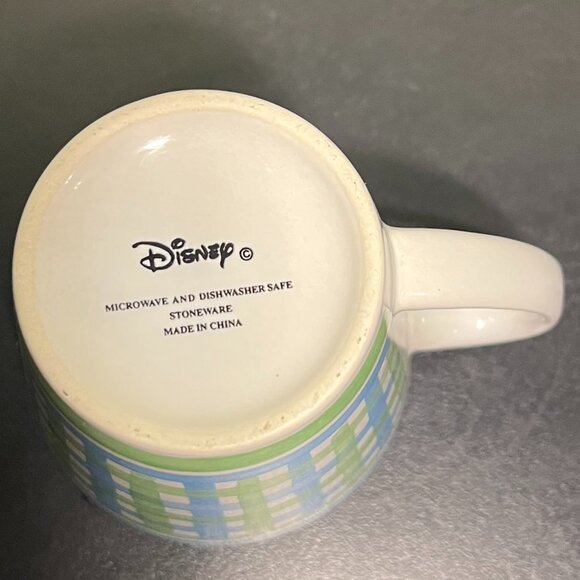 DISNEY Winnie the Pooh Poohtanicals Pattern Blue Green Basket Weave Ceramic Mug - Picture 9 of 10